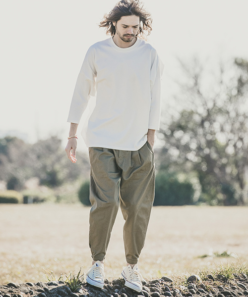 CAMBIO（カンビオ）の「mp6823-ワイドタックテーパードパンツ（その他パンツ・メンズ・ブラック/オリーブ/チャコール・S/M/L）」の8枚目の写真