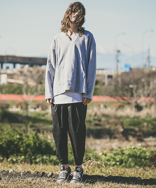 CAMBIO（カンビオ）の「mp6823-ワイドタックテーパードパンツ（その他パンツ・メンズ・ブラック/オリーブ/チャコール・S/M/L）」の22枚目の写真