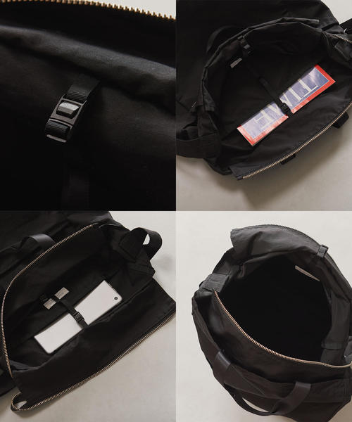 BEAUTY&YOUTH UNITED ARROWS（ビューティーアンドユースユナイテッドアローズ）の「BY コットン ナイロン トート ショルダーバッグ（トートバッグ・メンズ・ホワイト/ブラック・FREE）」の7枚目の写真