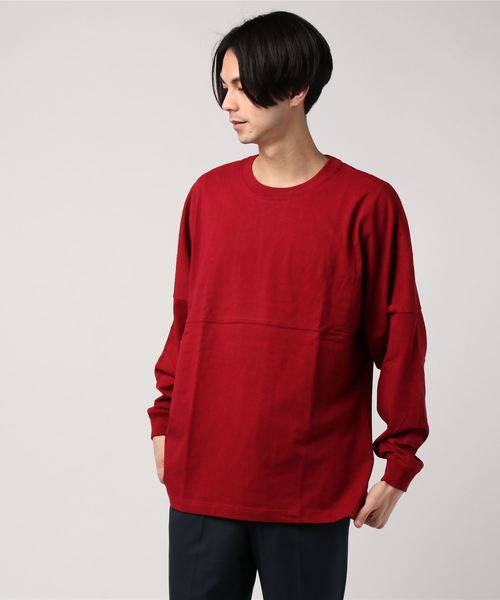 UP START（アップスタート）の「ドロップショルダー切替ビッグシルエット/ルーズシルエットロンTee（Tシャツ/カットソー・メンズ・オフホワイト/ベージュ/ブラック/ネイビー/レッド・MEDIUM/LARGE/X-LARGE）」の7枚目の写真