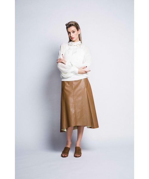 未使用 sov.ダブルスタンダード ポリエステル楊柳プリーツブラウス DOUBLE STANDARD CLOTHING（ダブルスタンダードクロージング）の「Sov