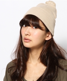 BEAMS BOY | ◎INFIELDER DESIGN / アクリルコットン ポンポン ワッチキャップ(ニットキャップ/ビーニー)