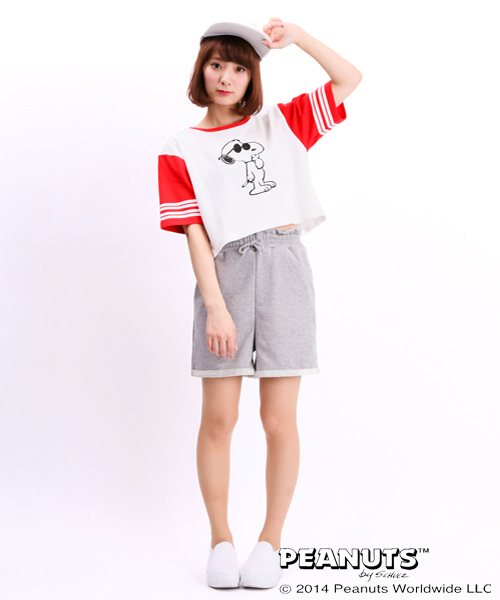 WEGO(ウィゴー)の「WEGO/SNOOPY5分袖スウェット(Tシャツ/カットソー・レディース・グリーン/ネイビー/レッド・FREE)」の7枚目の写真