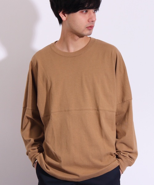 8(eight)(エイト)の「無地 ビッグTシャツ ロングTシャツ(Tシャツ/カットソー・メンズ・ホワイト/ブラック/ベージュ/ネイビー/レッド・MEDIUM/LARGE/X-LARGE)」の3枚目の写真