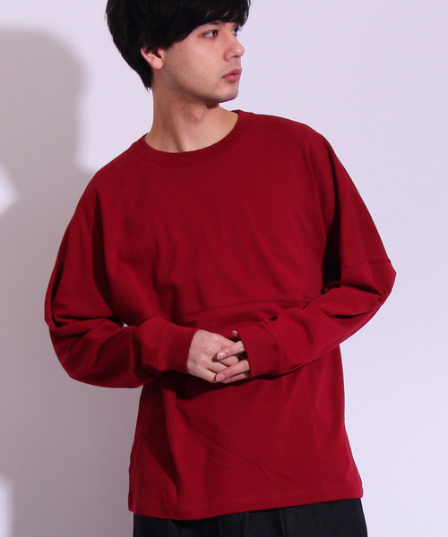 8(eight)(エイト)の「無地 ビッグTシャツ ロングTシャツ(Tシャツ/カットソー・メンズ・ホワイト/ブラック/ベージュ/ネイビー/レッド・MEDIUM/LARGE/X-LARGE)」の5枚目の写真