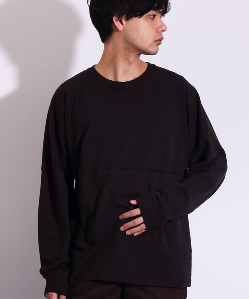 8(eight)(エイト)の「無地 ビッグTシャツ ロングTシャツ(Tシャツ/カットソー・メンズ・ホワイト/ブラック/ベージュ/ネイビー/レッド・MEDIUM/LARGE/X-LARGE)」の1枚目の写真