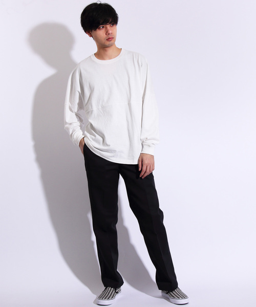 8(eight)(エイト)の「無地 ビッグTシャツ ロングTシャツ(Tシャツ/カットソー・メンズ・ホワイト/ブラック/ベージュ/ネイビー/レッド・MEDIUM/LARGE/X-LARGE)」の6枚目の写真