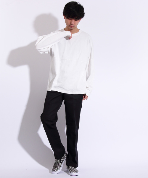 8(eight)(エイト)の「無地 ビッグTシャツ ロングTシャツ(Tシャツ/カットソー・メンズ・ホワイト/ブラック/ベージュ/ネイビー/レッド・MEDIUM/LARGE/X-LARGE)」の16枚目の写真