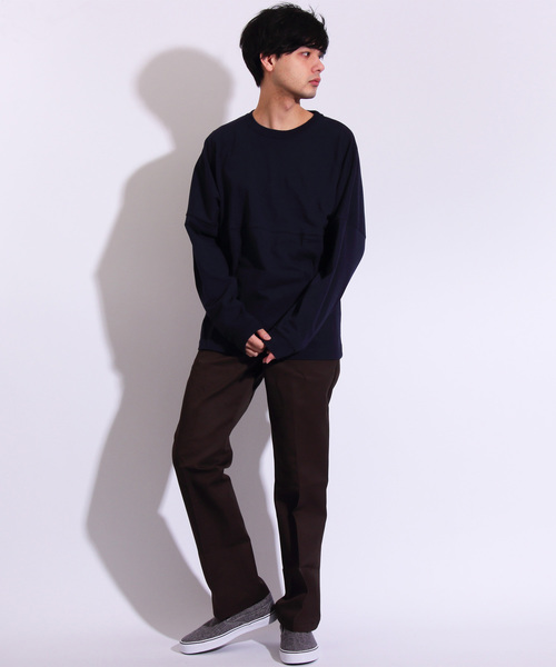 8(eight)(エイト)の「無地 ビッグTシャツ ロングTシャツ(Tシャツ/カットソー・メンズ・ホワイト/ブラック/ベージュ/ネイビー/レッド・MEDIUM/LARGE/X-LARGE)」の13枚目の写真