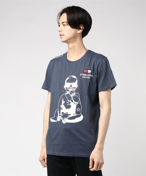 StarLean（スターリアン）の「【StaR★Leone】×【BRICK TOWN】コラボ BABY Tee 「capsule」（Tシャツ/カットソー・メンズ・ブラック/ネイビー/ホワイト・3/4/1/2）」の9枚目の写真