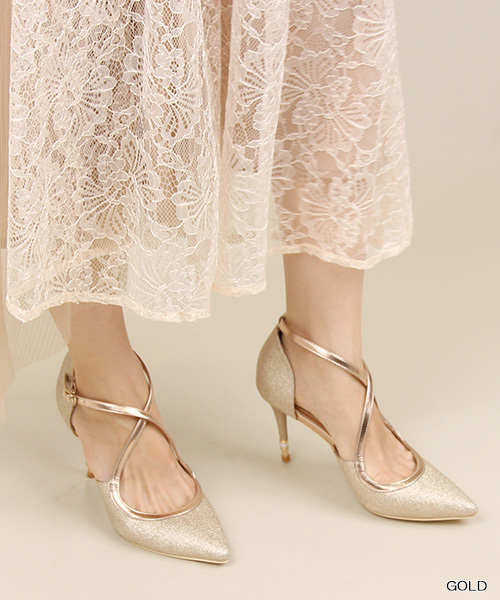 RANDA（ランダ）の「パールヒールセパレートパンプス（パンプス・レディース・ブラック/シルバー/ゴールド・LL/M/L/S）」の3枚目の写真