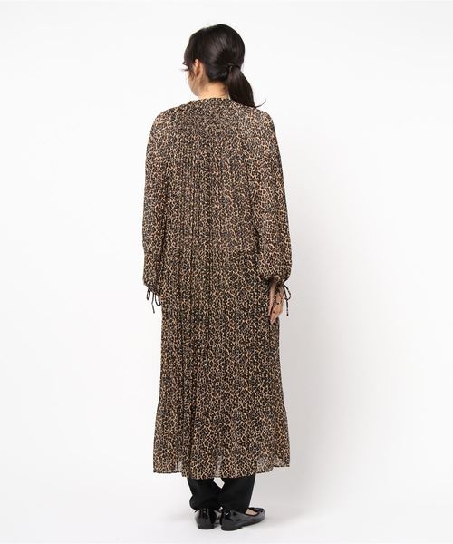 セール】LUNE プリーツレオパード ロングブラウス◇（ワンピース