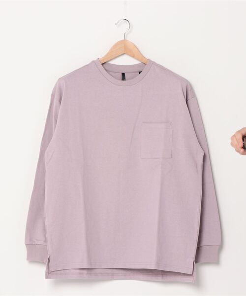 THISIS(ディスイズ)の「ポケット付きロングTシャツ(Tシャツ/カットソー・メンズ・ホワイト/ブラック/ベージュ/パープル/テラコッタ/サックスブルー/パープル系その他/ベージュ系その他/グリーン/チャコール・MEDIUM/LARGE/X-LARGE)」の10枚目の写真