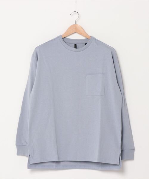 THISIS(ディスイズ)の「ポケット付きロングTシャツ(Tシャツ/カットソー・メンズ・ホワイト/ブラック/ベージュ/パープル/テラコッタ/サックスブルー/パープル系その他/ベージュ系その他/グリーン/チャコール・MEDIUM/LARGE/X-LARGE)」の8枚目の写真