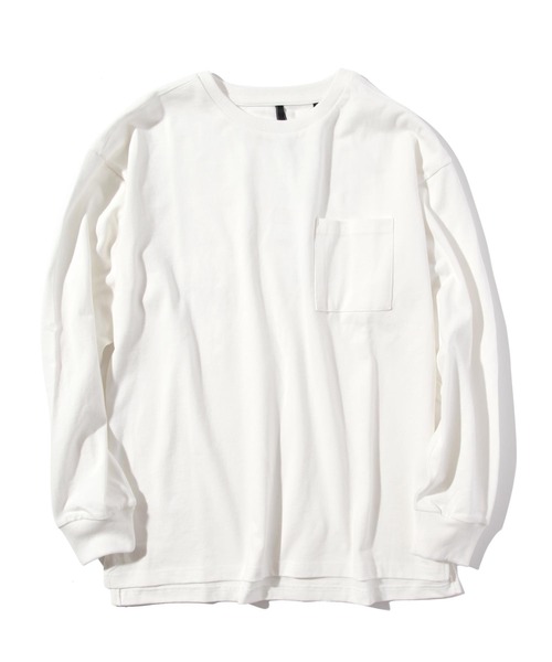 THISIS(ディスイズ)の「ポケット付きロングTシャツ(Tシャツ/カットソー・メンズ・ホワイト/ブラック/ベージュ/パープル/テラコッタ/サックスブルー/パープル系その他/ベージュ系その他/グリーン/チャコール・MEDIUM/LARGE/X-LARGE)」の2枚目の写真