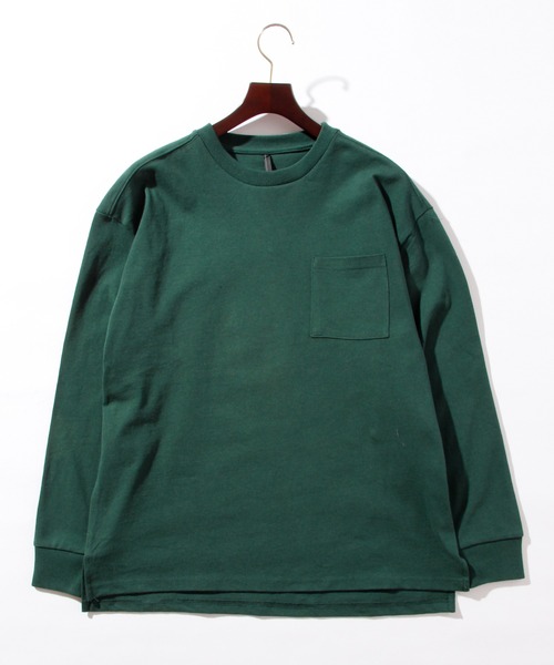 THISIS(ディスイズ)の「ポケット付きロングTシャツ(Tシャツ/カットソー・メンズ・ホワイト/ブラック/ベージュ/パープル/テラコッタ/サックスブルー/パープル系その他/ベージュ系その他/グリーン/チャコール・MEDIUM/LARGE/X-LARGE)」の1枚目の写真