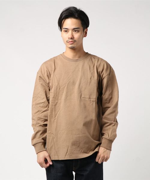 THISIS(ディスイズ)の「ポケット付きロングTシャツ(Tシャツ/カットソー・メンズ・ホワイト/ブラック/ベージュ/パープル/テラコッタ/サックスブルー/パープル系その他/ベージュ系その他/グリーン/チャコール・MEDIUM/LARGE/X-LARGE)」の14枚目の写真