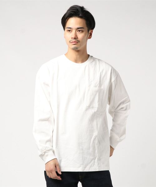 THISIS(ディスイズ)の「ポケット付きロングTシャツ(Tシャツ/カットソー・メンズ・ホワイト/ブラック/ベージュ/パープル/テラコッタ/サックスブルー/パープル系その他/ベージュ系その他/グリーン/チャコール・MEDIUM/LARGE/X-LARGE)」の16枚目の写真