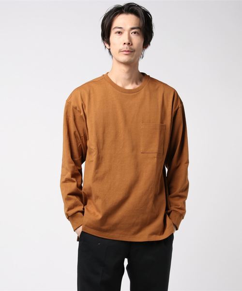 THISIS(ディスイズ)の「ポケット付きロングTシャツ(Tシャツ/カットソー・メンズ・ホワイト/ブラック/ベージュ/パープル/テラコッタ/サックスブルー/パープル系その他/ベージュ系その他/グリーン/チャコール・MEDIUM/LARGE/X-LARGE)」の17枚目の写真