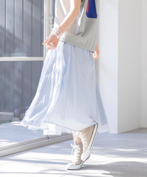 coen（コーエン）の「ソリッドマキシスカート#（スカート・レディース・ライトブルー/ライラック/ブラック/オフホワイト・FREE）」の22枚目の写真