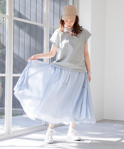 coen（コーエン）の「ソリッドマキシスカート#（スカート・レディース・ライトブルー/ライラック/ブラック/オフホワイト・FREE）」の20枚目の写真