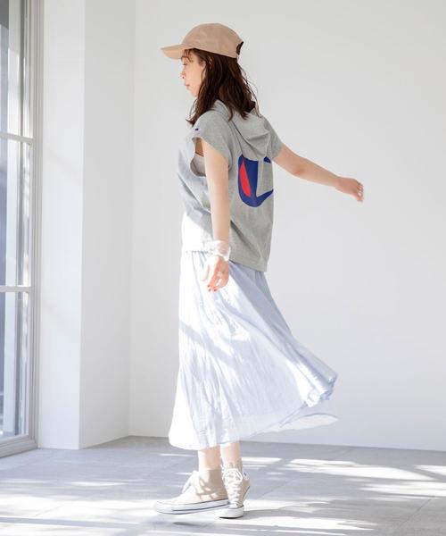 coen（コーエン）の「ソリッドマキシスカート#（スカート・レディース・ライトブルー/ライラック/ブラック/オフホワイト・FREE）」の19枚目の写真