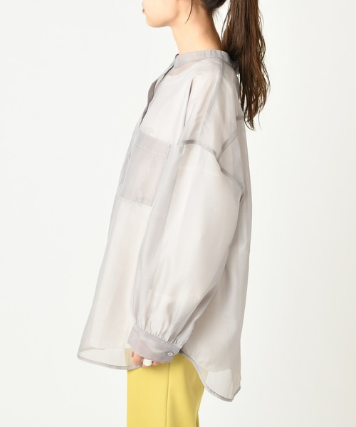 mystic（ミスティック）の「シアースタンドシャツ（シャツ/ブラウス・レディース・ブラック/グレー/オフホワイト・FREE）」の7枚目の写真