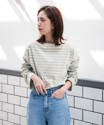 Aunt Marie's | AUNT MARIE’S　ドロップショルダーボーダーロングTシャツ(Tシャツ/カットソー)