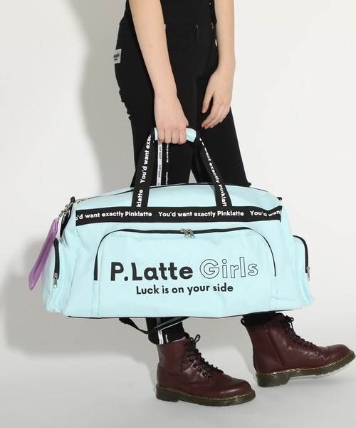 バッグロゴトラベルボストンバッグ ボストンバッグ Pink Latte ピンクラテ のファッション