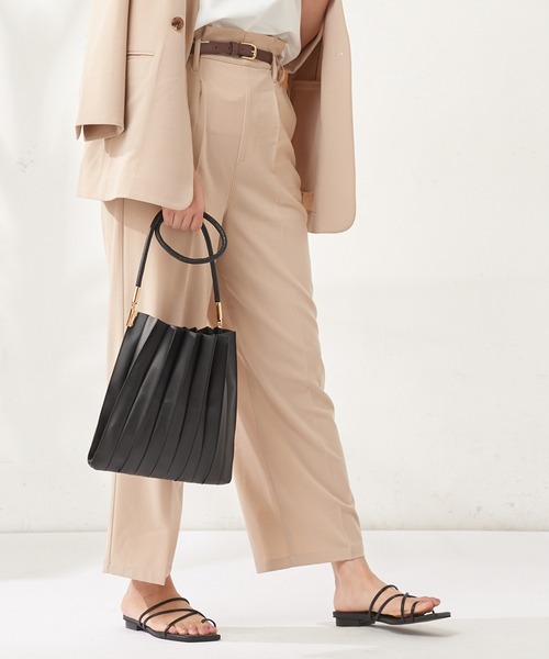 natural couture（ナチュラルクチュール）の「編み込みベルト付きパンツ（その他パンツ・レディース・ベージュ/ミント/ラベンダー・FREE）」の2枚目の写真