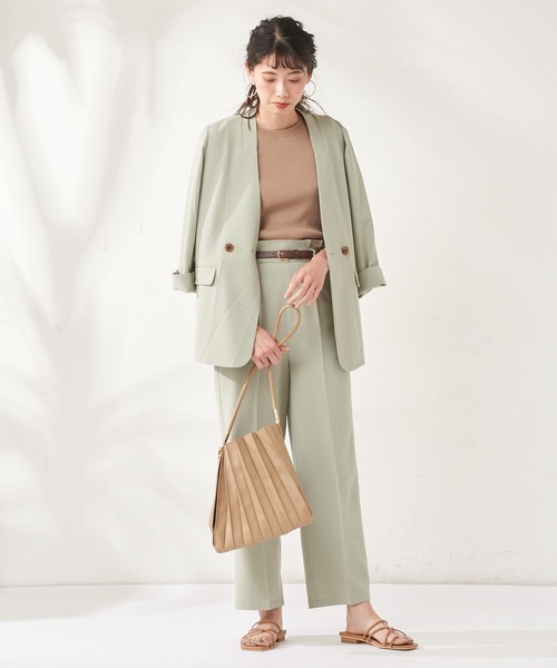 natural couture（ナチュラルクチュール）の「編み込みベルト付きパンツ（その他パンツ・レディース・ベージュ/ミント/ラベンダー・FREE）」の3枚目の写真