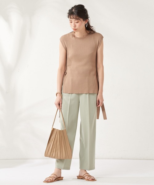 natural couture（ナチュラルクチュール）の「編み込みベルト付きパンツ（その他パンツ・レディース・ベージュ/ミント/ラベンダー・FREE）」の10枚目の写真