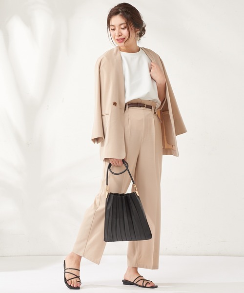 natural couture（ナチュラルクチュール）の「編み込みベルト付きパンツ（その他パンツ・レディース・ベージュ/ミント/ラベンダー・FREE）」の5枚目の写真