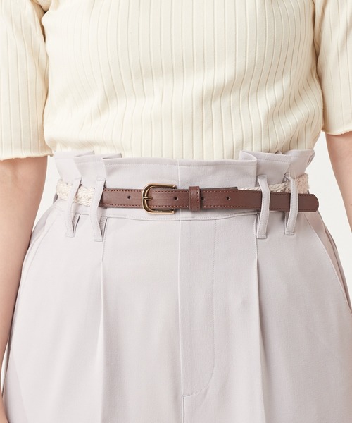 natural couture（ナチュラルクチュール）の「編み込みベルト付きパンツ（その他パンツ・レディース・ベージュ/ミント/ラベンダー・FREE）」の17枚目の写真