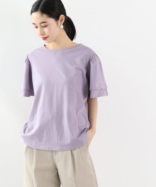 LOWRYS FARM(ローリーズファーム)の「ボリュームフリルSS 886361(Tシャツ/カットソー・レディース・チャコールグレー/アイボリー/ドット・FREE)」の3枚目の写真