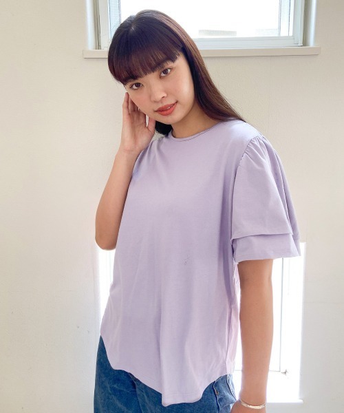 LOWRYS FARM(ローリーズファーム)の「ボリュームフリルSS 886361(Tシャツ/カットソー・レディース・チャコールグレー/アイボリー/ドット・FREE)」の12枚目の写真