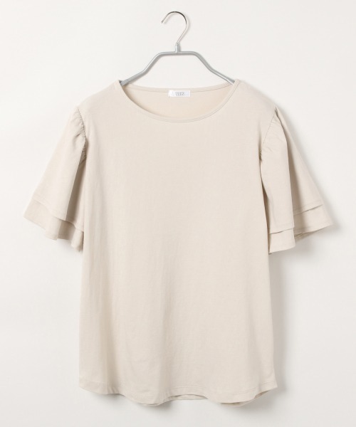 LOWRYS FARM(ローリーズファーム)の「ボリュームフリルSS 886361(Tシャツ/カットソー・レディース・チャコールグレー/アイボリー/ドット・FREE)」の9枚目の写真