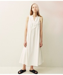 CASA FLINE | ノースリーブサイドプリーツドレス(ワンピース)