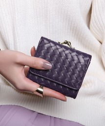 Ungrid（アングリッド）の「【Ungrid/アングリッド】　ラム革 イントレチャート ガマ口財布（財布・パープル系）」