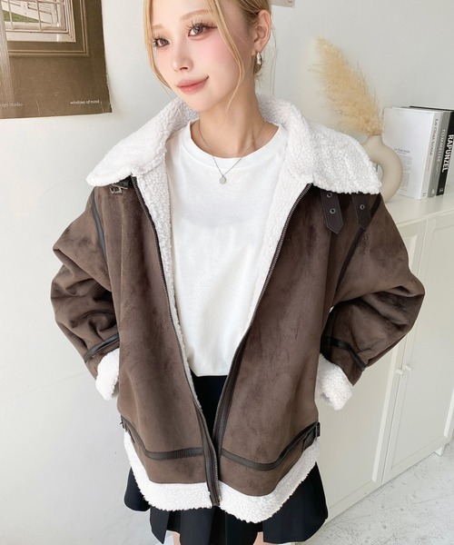 【最終大幅値下げ‼️50%値引き‼️】ブルゾン　ムートン　ジャケット ムートンジャケット（アウター）｜manzoni24（マンゾーニ24