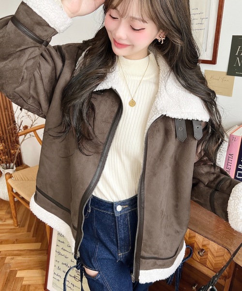 希少美品　ボッテガヴェネタ　リアルムートンジャケット　ボア　袖フレア　ベルト 希少美品 ボッテガヴェネタ リアルムートンジャケット ボア 袖フレア