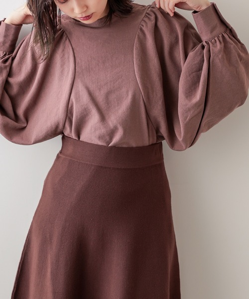 natural couture（ナチュラルクチュール）の「スタンドカラー袖コンシャスブラウス（シャツ/ブラウス・レディース・オフホワイト/ブラック/モカ/ベージュ/ブルー・FREE）」の3枚目の写真