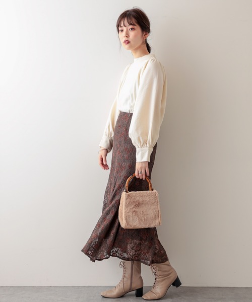 natural couture（ナチュラルクチュール）の「スタンドカラー袖コンシャスブラウス（シャツ/ブラウス・レディース・オフホワイト/ブラック/モカ/ベージュ/ブルー・FREE）」の21枚目の写真