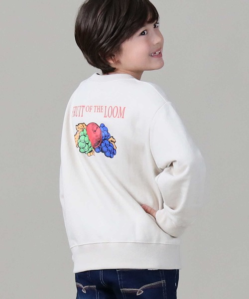 FRUIT OF THE LOOM（フルーツオブザルーム）の「【FRUIT OF THE LOOM】ロゴプリントトレーナー（スウェット・キッズ・ブルー/ライトベージュ・105/120/130/140/155）」の2枚目の写真
