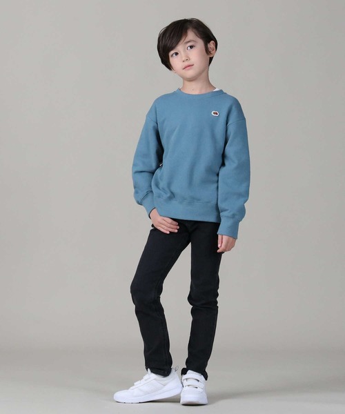 FRUIT OF THE LOOM（フルーツオブザルーム）の「【FRUIT OF THE LOOM】ロゴプリントトレーナー（スウェット・キッズ・ブルー/ライトベージュ・105/120/130/140/155）」の7枚目の写真