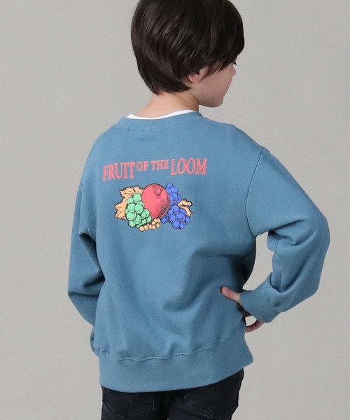 FRUIT OF THE LOOM（フルーツオブザルーム）の「【FRUIT OF THE LOOM】ロゴプリントトレーナー（スウェット・キッズ・ブルー/ライトベージュ・105/120/130/140/155）」の9枚目の写真