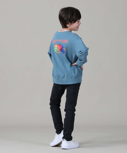 FRUIT OF THE LOOM（フルーツオブザルーム）の「【FRUIT OF THE LOOM】ロゴプリントトレーナー（スウェット・キッズ・ブルー/ライトベージュ・105/120/130/140/155）」の10枚目の写真