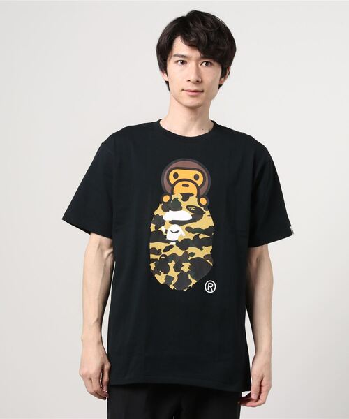 A BATHING APE(アベイシングエイプ)の「1ST CAMO MILO ON APE HEAD TEE M(Tシャツ/カットソー・メンズ・ブラック×グリーン/ブラック×イエロー/ホワイト×イエロー/ホワイト×グリーン・SMALL/MEDIUM/LARGE/X-LARGE/XX-LARGE/XXX-LARGE)」の4枚目の写真