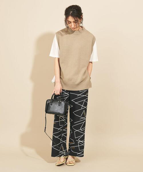 BEAUTY&YOUTH UNITED ARROWS（ビューティーアンドユースユナイテッドアローズ）の「BY∴ ネオンプリントイージーワイドパンツ（その他パンツ・レディース・ブラック/クリーム・M/S）」の8枚目の写真