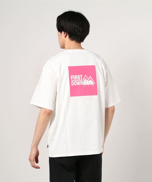 FIRST DOWN（ファーストダウン）の「S/S PRINT TEE（Tシャツ/カットソー・メンズ・ブラック/ホワイト×ブラック/ライトピンク/ホワイト×ピンク・M/L/XL）」の22枚目の写真